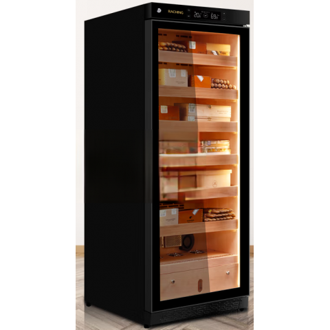 Vincellar C330A-CABK 星空黑箱體/加拿大雪松木層架 恆溫雪茄櫃 (6層, 800-1200支)